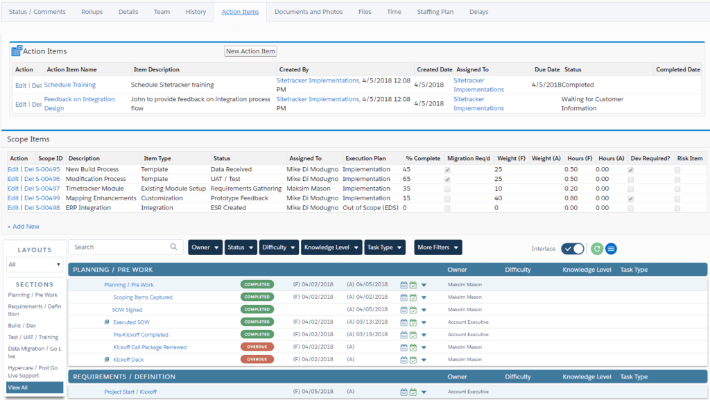 Sitetracker Implementation