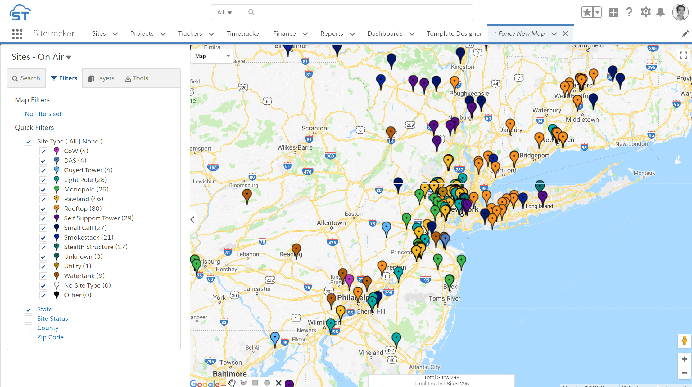 Sitetracker Maps